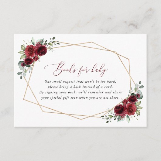 Burgund-Blume, rote Blume, Kinderbücher Begleitkarte (Vorderseite)