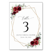 Burgund-Blume, Rote Blume, Tischnummern (Rückseite)
