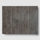 Burgund Blume Rustikale String Lights Wood Gästebuch (Rückseite)