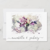 *~* Burgund-Blume UAWG QR AR26 BlumenEDDING Einladung (Vorderseite)