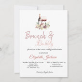 Burgund Blume Weintrauben Brautparty Einladung (Vorderseite)