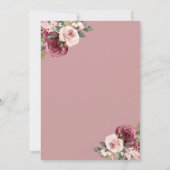 Burgund Blume Weintrauben Brautparty Einladung (Rückseite)