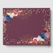 Burgund Blume Weinverkostung Wasserfarbener Hochze Gästebuch (Rückseite)