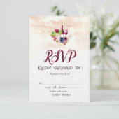 Burgund Blume Weinverkostung Watercolor UAWG Einladung (Stehend Vorderseite)