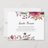 Burgund-Blume werden Sie mein Godmuttervorschlag s Einladung (Vorderseite)