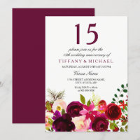 Burgund Blume zum 15. Jahrestag der Hochzeit