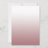 Burgund Blumen Goldbrunnen Rose Hochzeit Einladung (Rückseite)