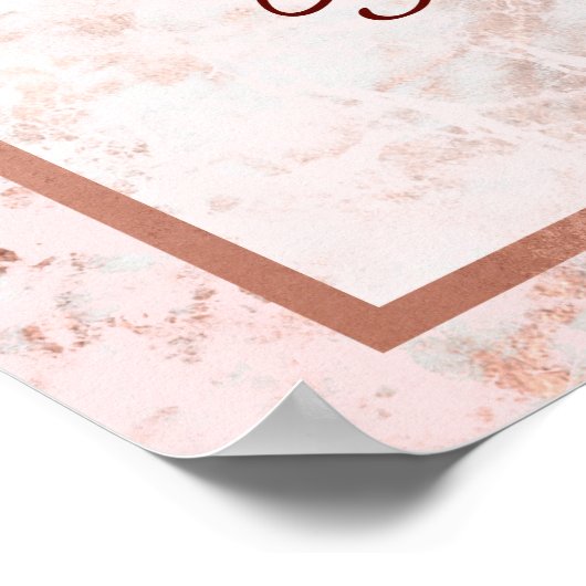 Burgund Blumen & Rose Hochzeitskarten & Geschenke Poster (Ecke)