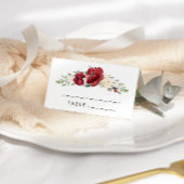 Burgund Blumen Wasserfarbene Hochzeitsfeiern Platz Platzkarte