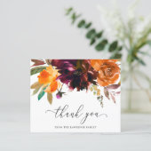 Burgund Blumenbeerdigung Budget Danke Karte (Stehend Vorderseite)