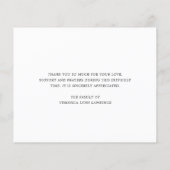 Burgund Blumenbeerdigung Budget Danke Karte (Rückseite)