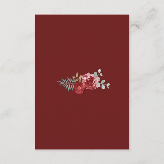 Burgund Blumenblättern Rose Hochzeit wünschen gut Begleitkarte (Rückseite)