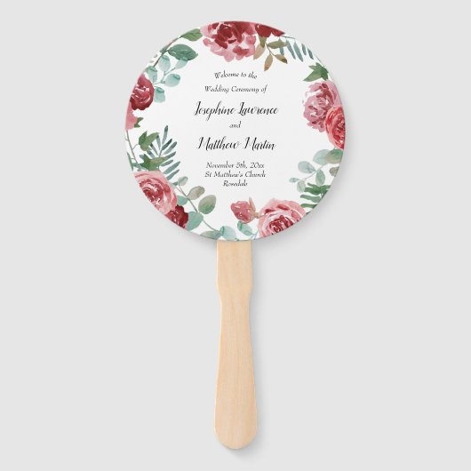 Burgund Blumenblätterprogramme für Rose Fächer (Vorderseite)