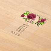 Burgund Blumendusche Einladung (Ablage )