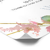 Burgund Blumengrün Probe Dinner Willkommen Poster (Ecke)