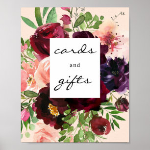 Burgund Blumenkarten & Geschenke Schildkröten Post Poster