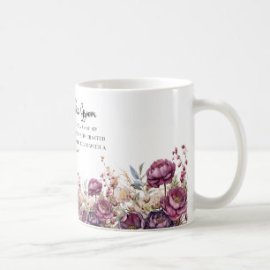 Burgund-Blumenmutter der Groom-Tasse Kaffeetasse