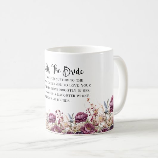 Burgund Blumenmutter der Tasse (VorderseiteRechts)