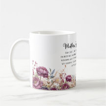 Burgund Blumenmutter der Tasse