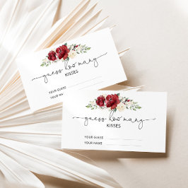 Burgund Blumenräte wie viele Küsse Bridgame Begleitkarte