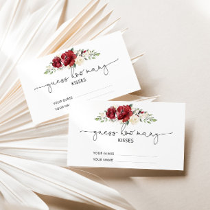 Burgund Blumenräte wie viele Küsse Bridgame Begleitkarte