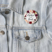 Burgund Blumenreath Mutter des Brauträuchchens Button (Beispiel)