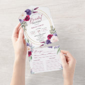 Burgund Blumenrezeptur Bridal Einladung (Abreißen)