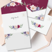 Burgund Blumenrezeptur Bridal Einladung