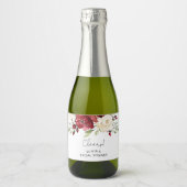 Burgund Blumenstrauß Brautparty Sparkling Weinkell Schaumweinetikett (Vorderseite)