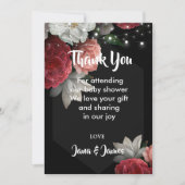 Burgund Blumenstrauß Licht danken Ihnen Einladung (Vorderseite)