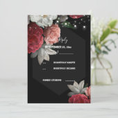 Burgund Blumenstrauß UAWG Einladung (Stehend Vorderseite)