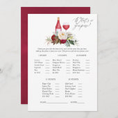 Burgund Blumenstrauß Wein Verkostung Brautparty Sp Einladung (Vorne/Hinten)