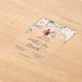 Burgund Blumenwein Muttertag Brunch Einladung (Ablage )