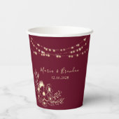 Burgund Blumenzwiebeln Pappbecher (Rückseite)