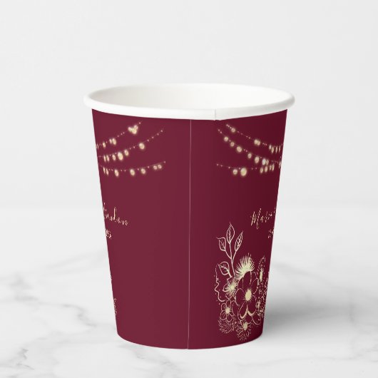 Burgund Blumenzwiebeln Pappbecher (Rechts)