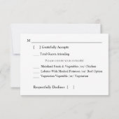 Burgund & Blush Bloral mit Mahlzeit Option Hochzei RSVP Karte (Rückseite)