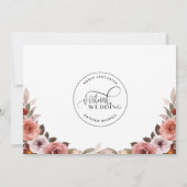 Burgund Blush Bloral, Online Virtual Wedding Einladung (Rückseite)