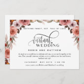 Burgund Blush Bloral, Online Virtual Wedding Einladung (Vorne/Hinten)