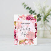 Burgund & Blush Bloral werden Sie mein Bridesman s Einladung (Stehend Vorderseite)