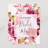 Burgund & Blush Bloral werden Sie mein Bridesman s Einladung (Vorne/Hinten)