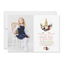 Burgund Blush Blume Gold Einhorn Foto Geburtstag