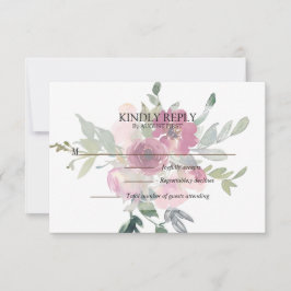 Burgund & Blush Blumenstrauß-RSVP-Karte RSVP Karte