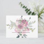 Burgund & Blush Blumenstrauß-RSVP-Karte RSVP Karte (Stehend Vorderseite)