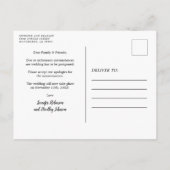 Burgund Blush Floral ändern Datum Ankündigungspostkarte (Rückseite)