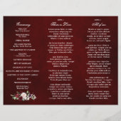 Burgund Blush Floral Modernes Hochzeitsprogramm (Rückseite)