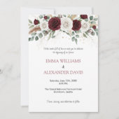 Burgund Blush Foto Hochzeit Einladung (Vorderseite)