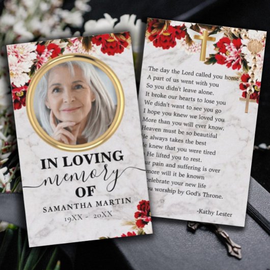 Burgund Blush-Gedenkkarte Gebet-Karte Visitenkarte