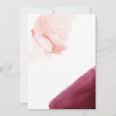 Burgund & Blush Geometric Reduced Wedding Gäste Ankündigung (Rückseite)