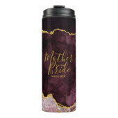 Burgund Blush Gold Foil Agate Mutter der Braut Thermosbecher (Vorderseite)