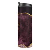 Burgund Blush Gold Foil Agate Mutter der Braut Thermosbecher (Nach rechts gedreht)